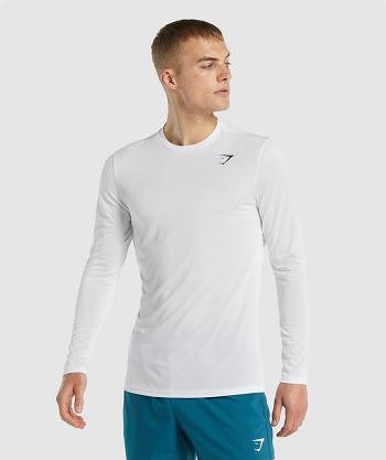 Gymshark Arrival Muške Dugi Rukav Bijele | HR 2671GSO